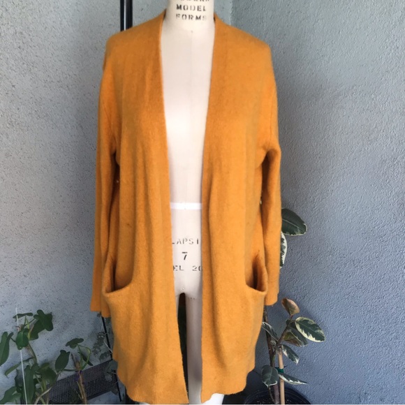 MADEWELL | Curry Merino Wool Alpaca Blend Open Long Cardigan Sweater Size S - Picture 3 of 8